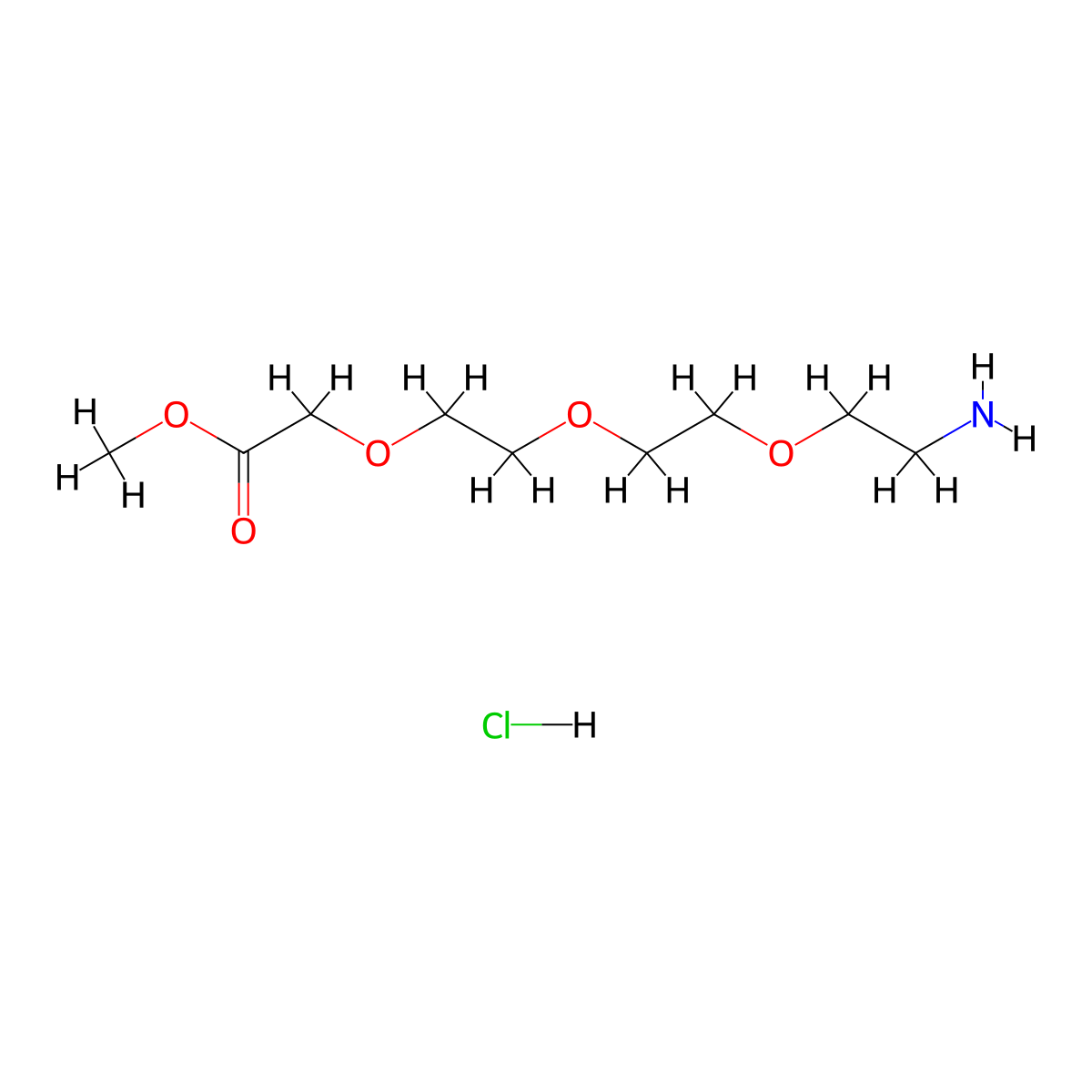 Acetic acid, 2-[2-[2-(2-aminoethoxy)ethoxy]ethoxy]-, methyl ester, hydrochloride (1:1) molecular structure, CAS 208647-74-9