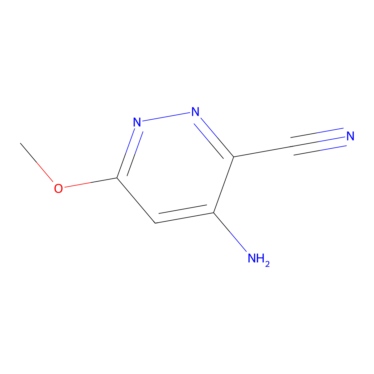 4-Amino-6-methoxypyridazine-3-carbonitrile molecular structure, CAS 20865-24-1