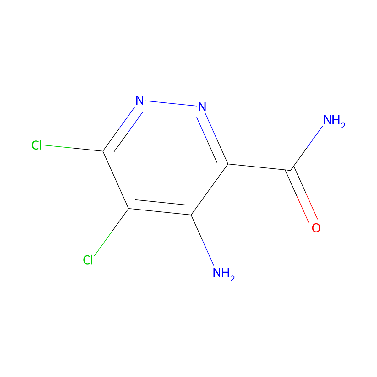 4-Amino-5,6-dichloropyridazine-3-carboxamide molecular structure, CAS 20865-27-4