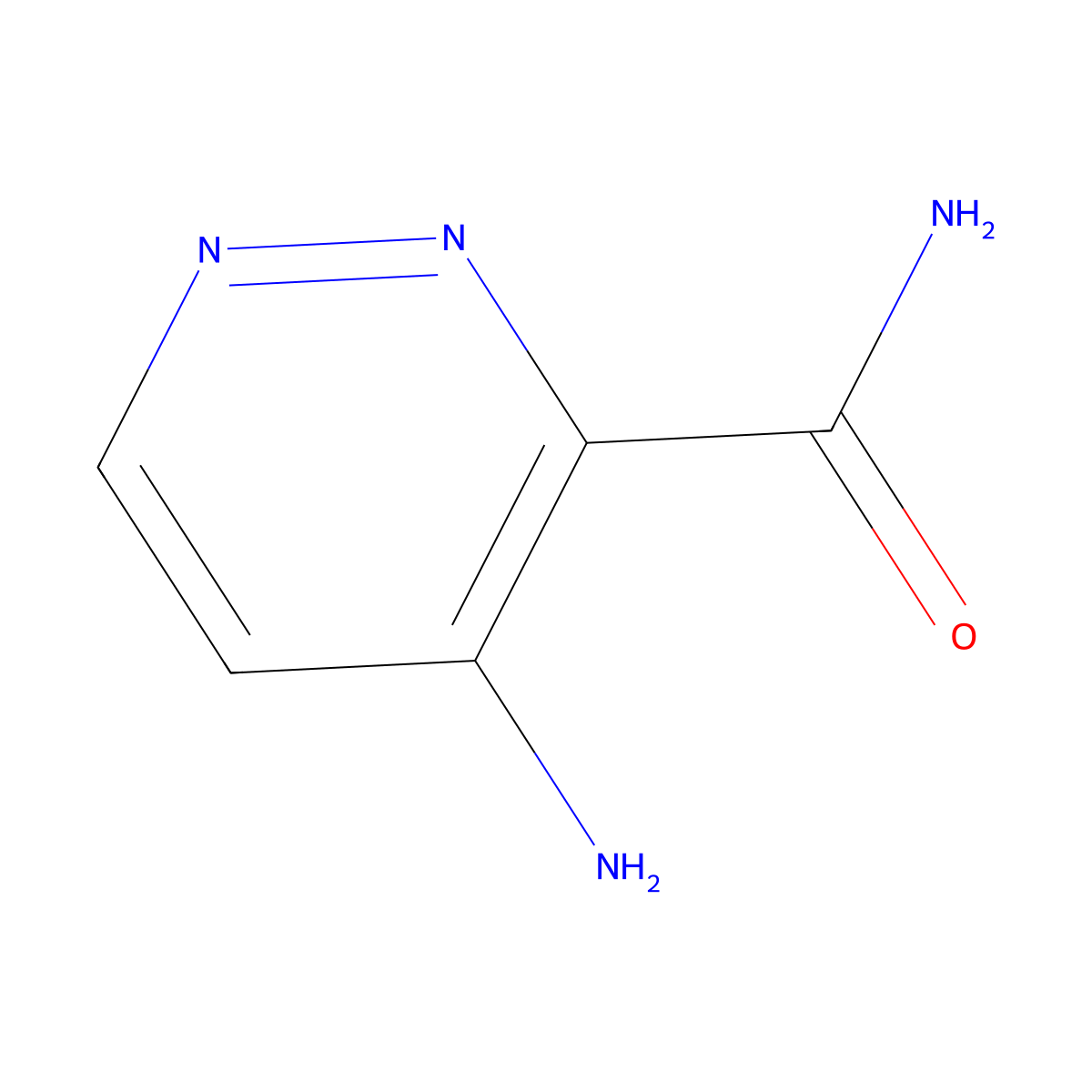 4-Aminopyridazine-3-carboxamide molecular structure, CAS 20865-28-5
