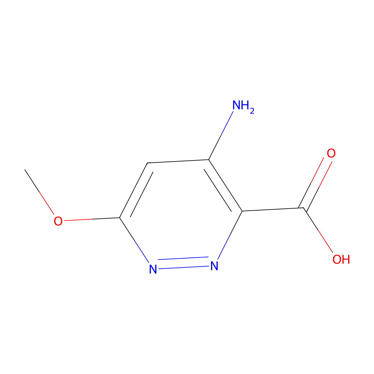 4-Amino-6-methoxypyridazine-3-carboxylic acid molecular structure, CAS 20865-30-9