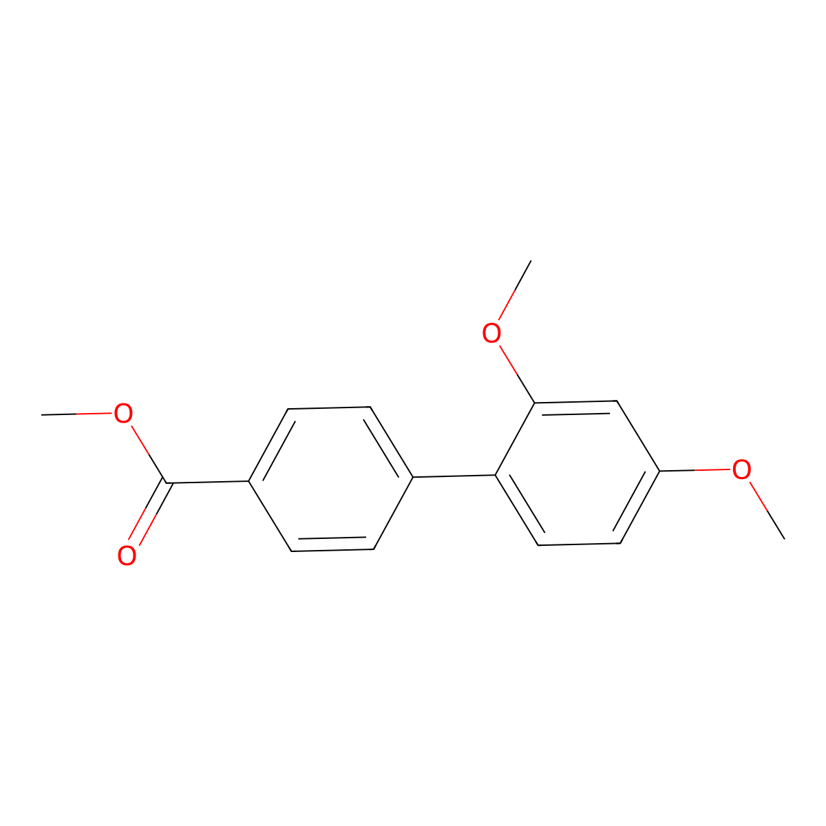 Methyl 2',4'-dimethoxy-[1,1'-biphenyl]-4-carboxylate molecular structure, CAS 208652-71-5