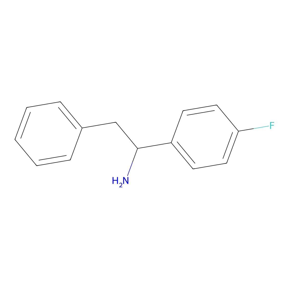 1-(4-Fluorophenyl)-2-phenylethan-1-amine molecular structure, CAS 208654-88-0