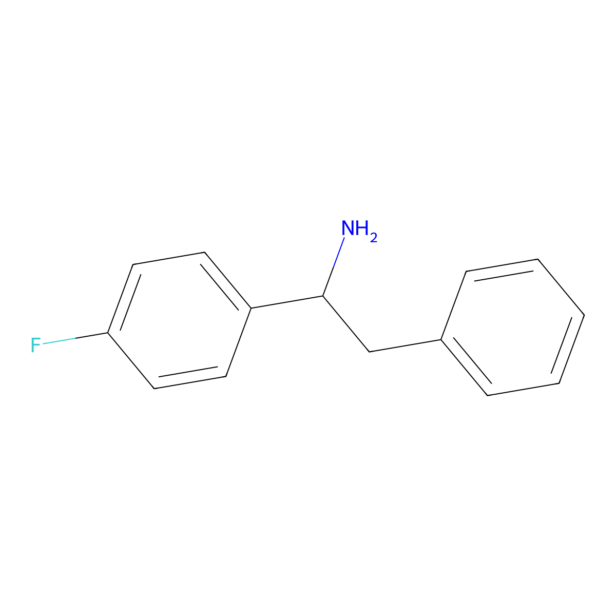 1-(4-Fluorophenyl)-2-phenylethan-1-amine molecular structure, CAS 208654-88-0