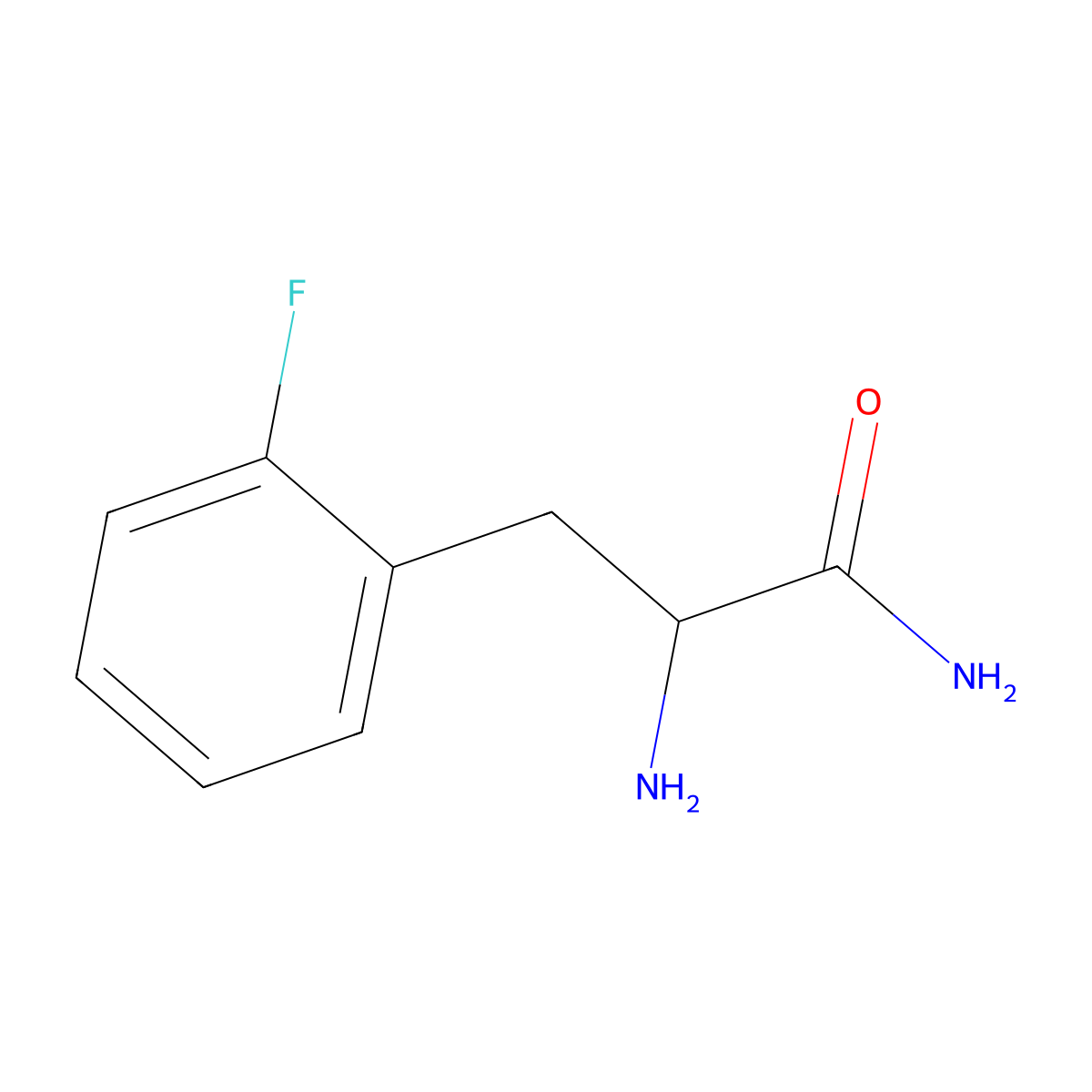 2-Amino-3-(2-fluorophenyl)propanamide molecular structure, CAS 208655-11-2