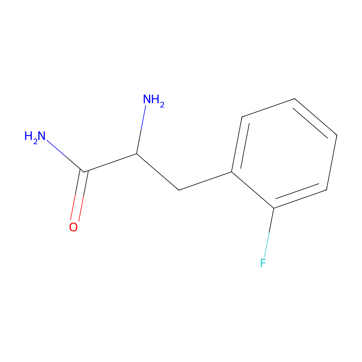 2-Amino-3-(2-fluorophenyl)propanamide molecular structure, CAS 208655-11-2