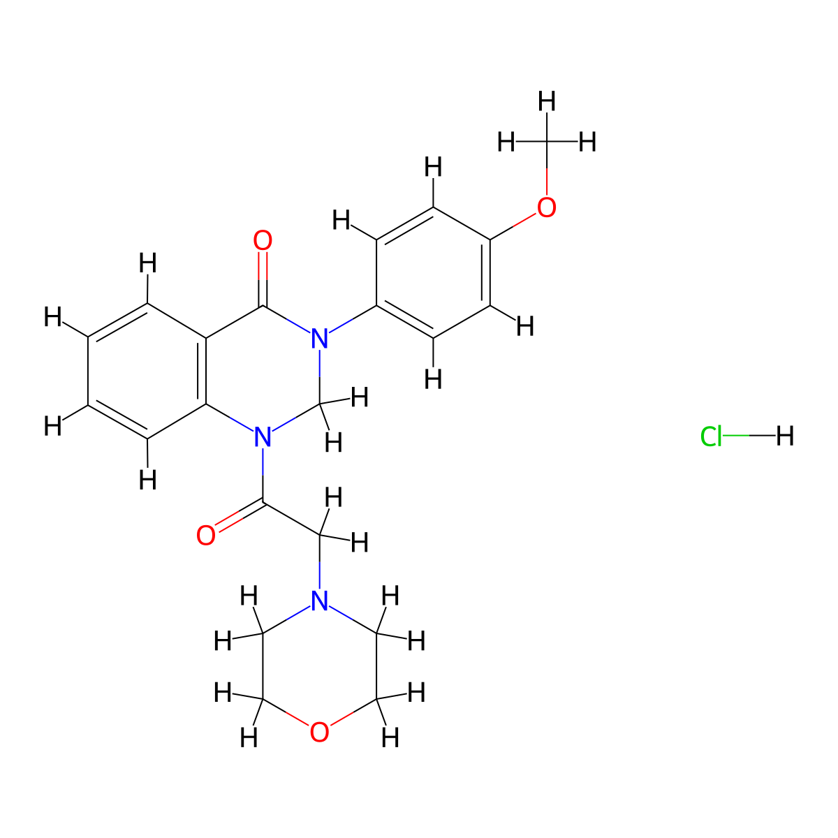 4(1H)-Quinazolinone, 2,3-dihydro-3-(p-methoxyphenyl)-1-(morpholinoacetyl)-, hydrochloride molecular structure, CAS 20866-06-2