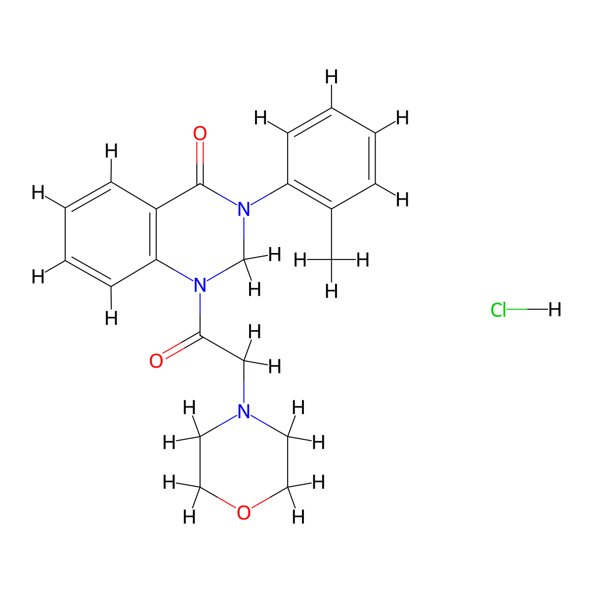 4(1H)-Quinazolinone, 2,3-dihydro-1-(morpholinoacetyl)-3-(o-tolyl)-, hydrochloride molecular structure, CAS 20866-11-9