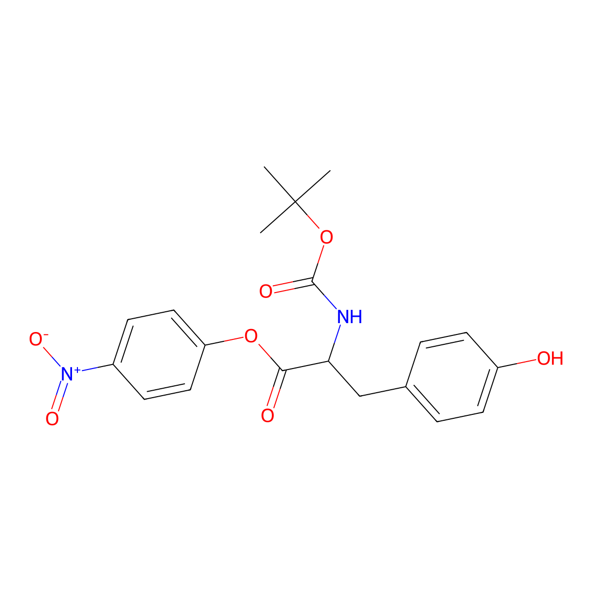 t-Butyloxycarbonyltyrosine 4-nitrophenyl ester molecular structure, CAS 20866-55-1