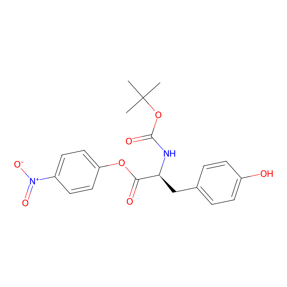 t-Butyloxycarbonyltyrosine 4-nitrophenyl ester molecular structure, CAS 20866-55-1