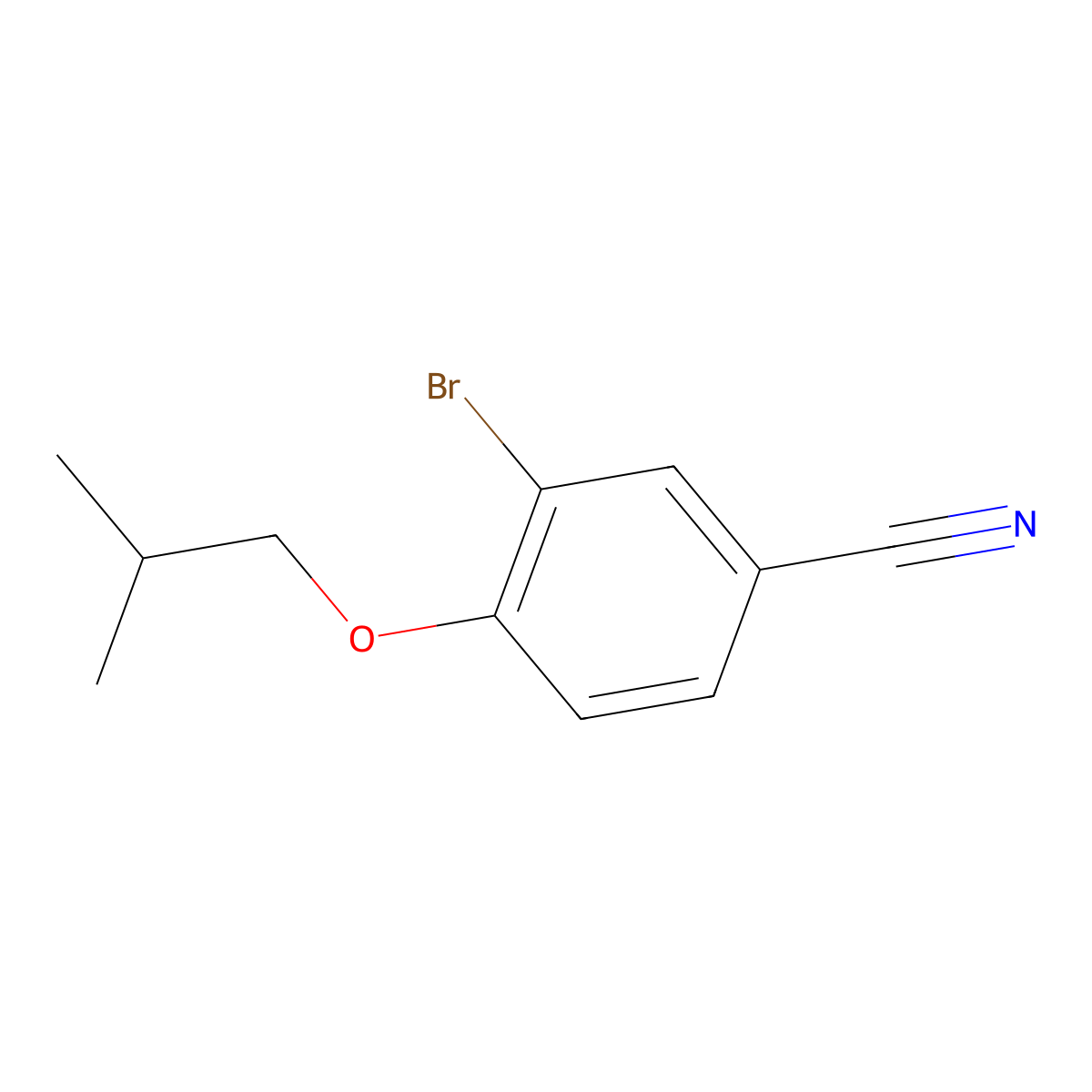 3-Bromo-4-isobutoxybenzonitrile molecular structure, CAS 208665-95-6