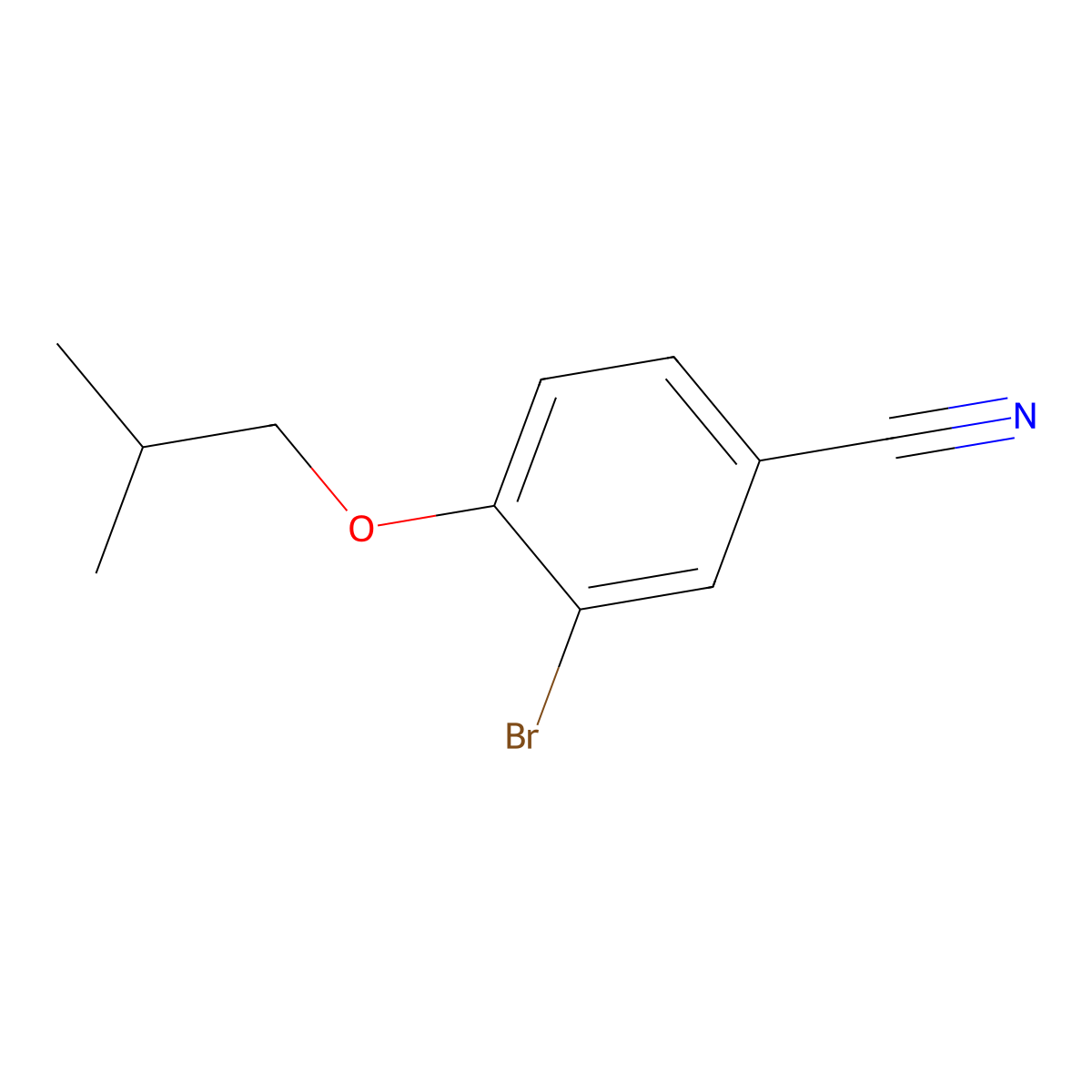 3-Bromo-4-isobutoxybenzonitrile molecular structure, CAS 208665-95-6