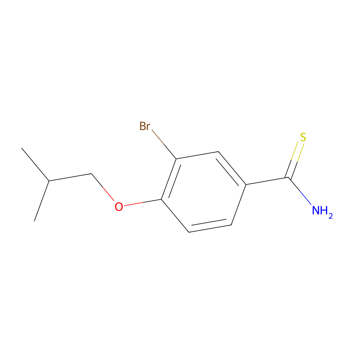 3-Bromo-4-isobutoxybenzothioamide molecular structure, CAS 208665-96-7