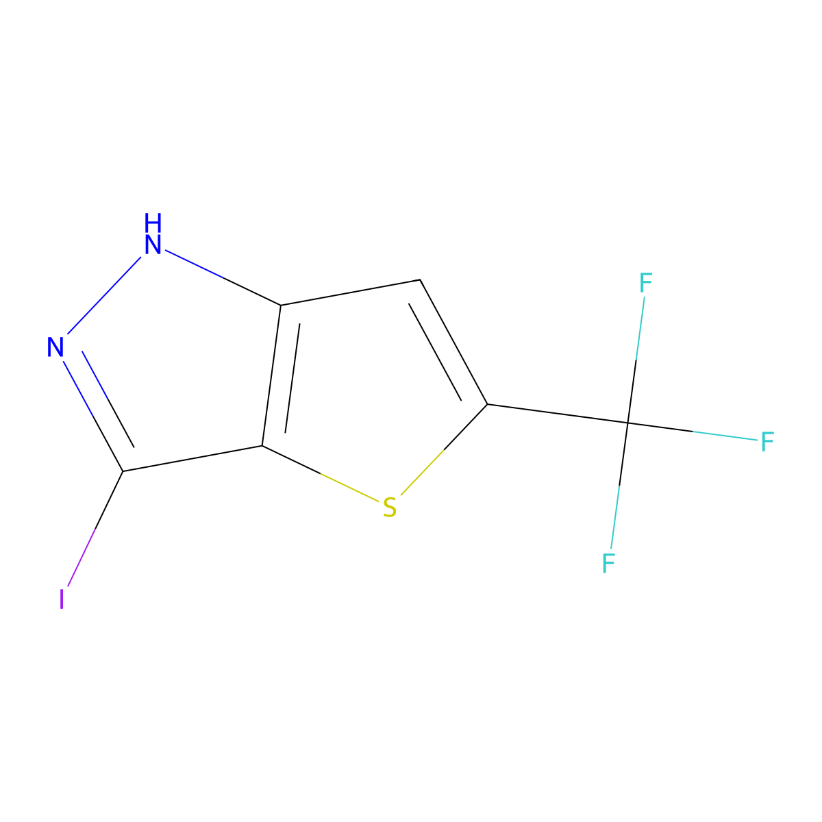3-Iodo-5-(trifluoromethyl)-1H-thieno[3,2-c]pyrazole molecular structure, CAS 2086684-92-4