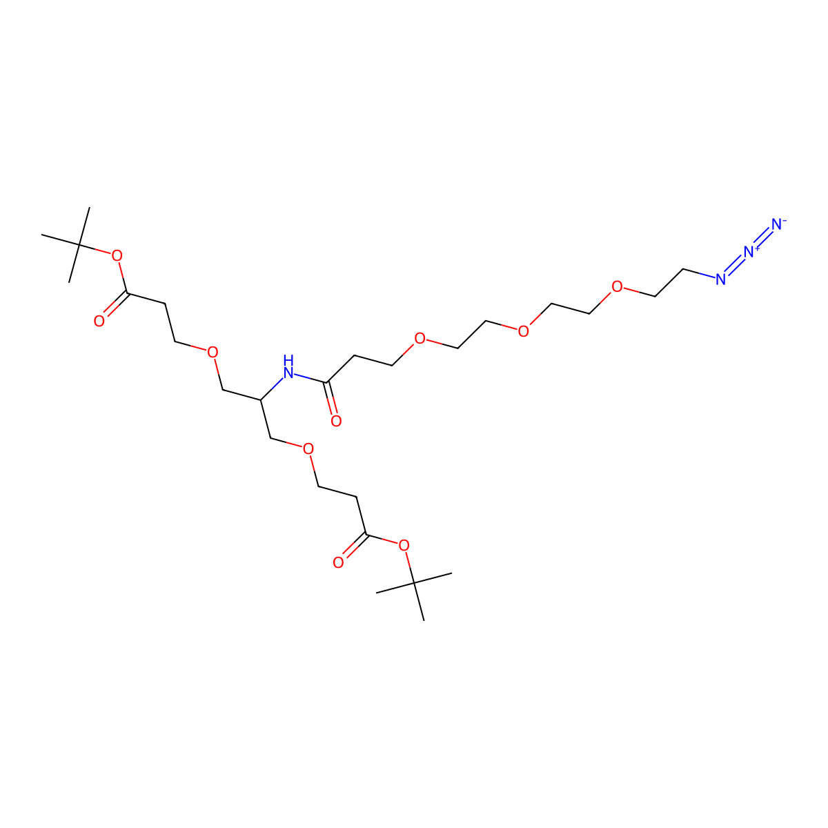 N-(Azido-PEG3)-N-bis(PEG1-t-butyl ester) molecular structure, CAS 2086689-00-9