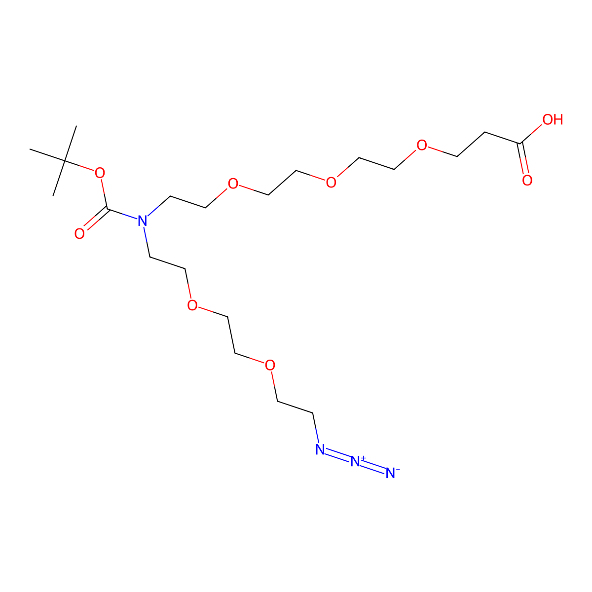 N-(Azido-PEG2)-N-Boc-PEG3-acid molecular structure, CAS 2086689-01-0