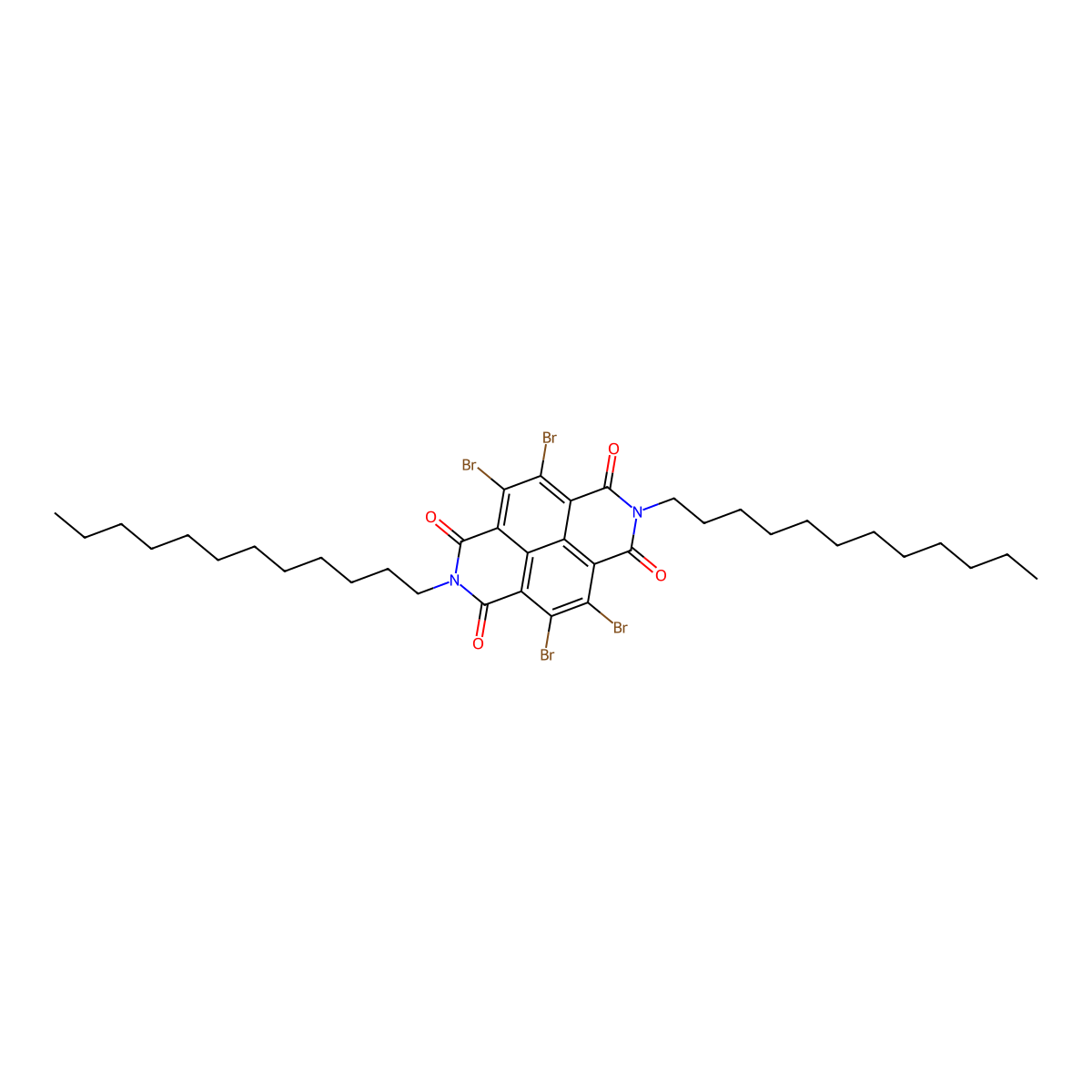 4,5,9,10-Tetrabromo-2,7-didodecylbenzo[lmn][3,8]phenanthroline-1,3,6,8(2H,7H)-tetraone molecular structure, CAS 2086725-21-3