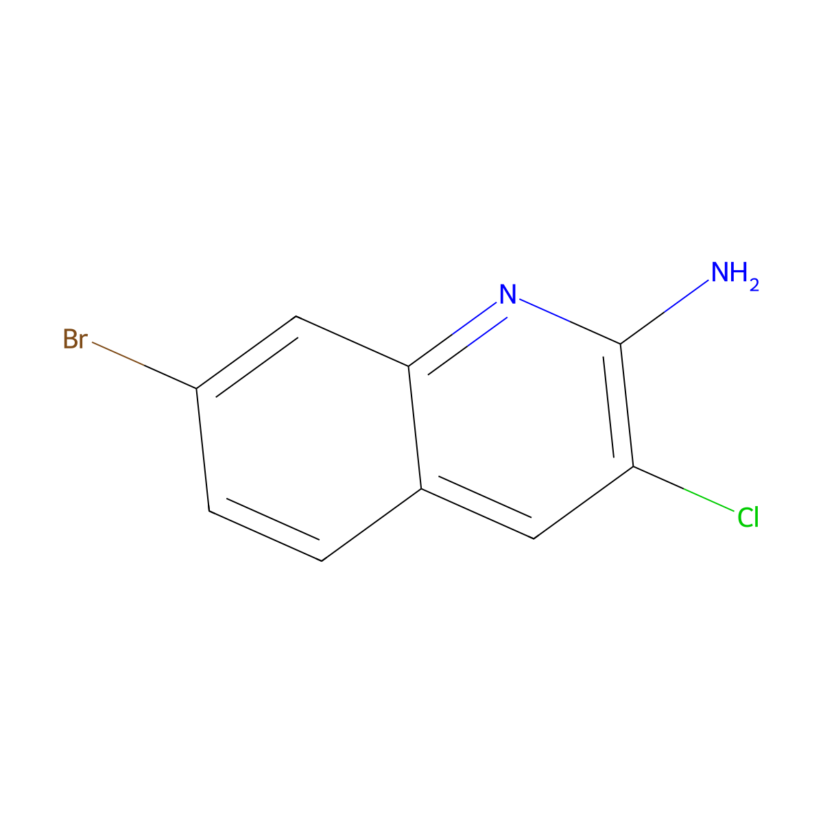 7-Bromo-3-chloroquinolin-2-amine molecular structure, CAS 2086768-55-8