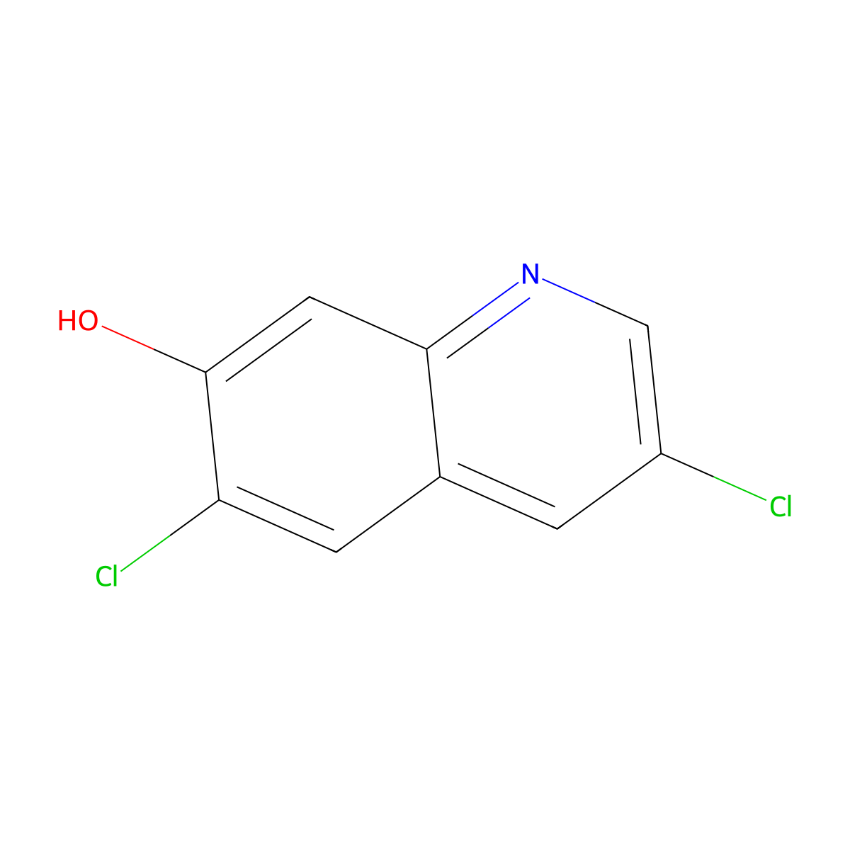 3,6-dichloro-7-Quinolinol molecular structure, CAS 2086768-97-8