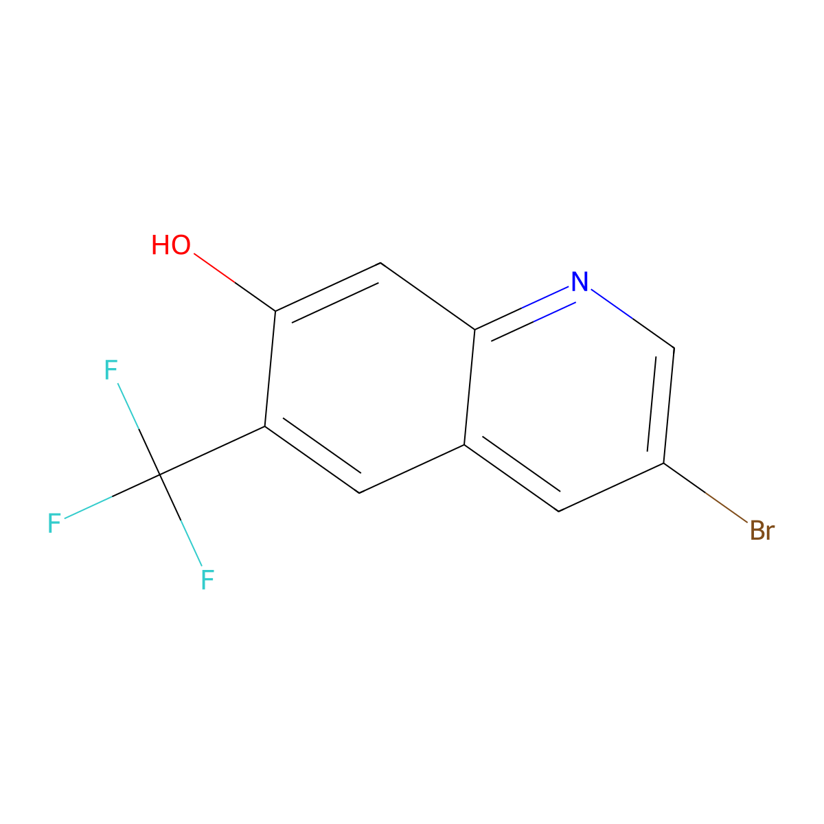 3-Bromo-6-(trifluoromethyl)quinolin-7-ol molecular structure, CAS 2086769-01-7