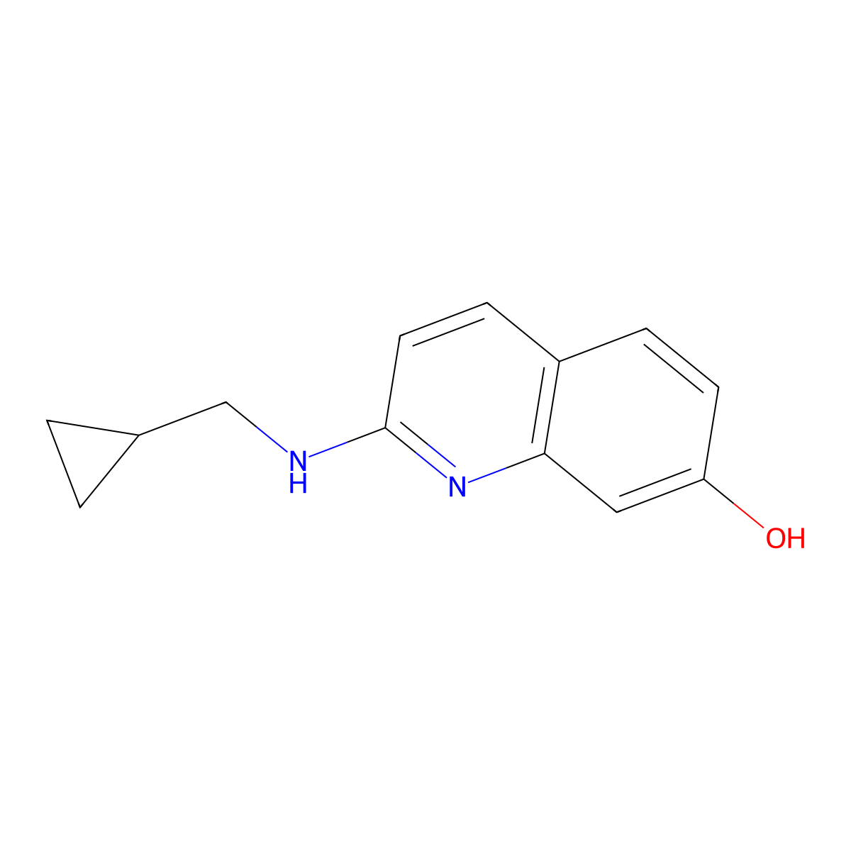 2-[(cyclopropylmethyl)amino]-7-Quinolinol molecular structure, CAS 2086769-06-2