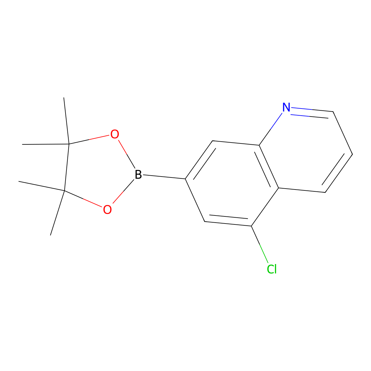 5-Chloro-7-(4,4,5,5-tetramethyl-1,3,2-dioxaborolan-2-yl)quinoline molecular structure, CAS 2086769-12-0