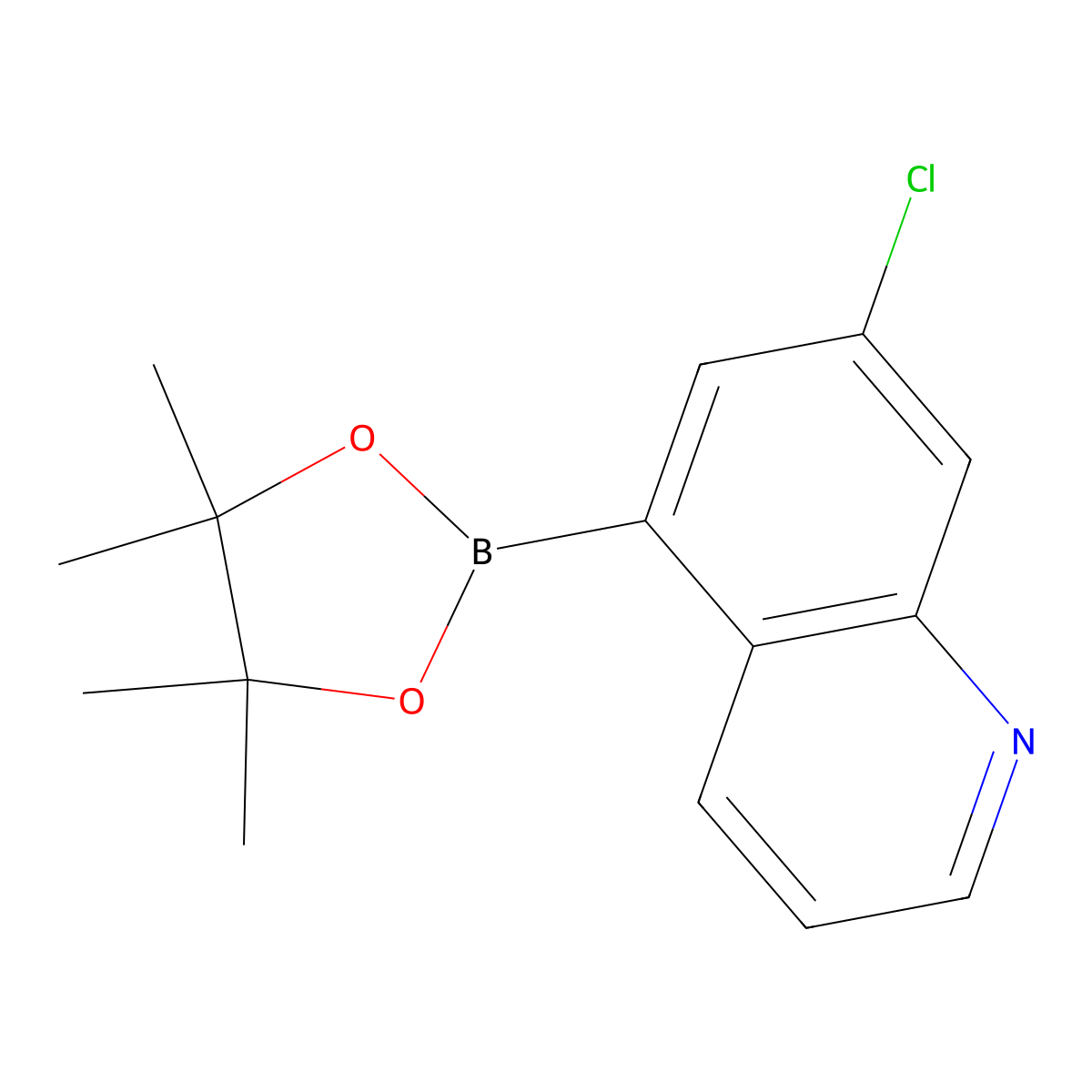 7-Chloro-5-(4,4,5,5-tetramethyl-1,3,2-dioxaborolan-2-yl)quinoline molecular structure, CAS 2086769-13-1