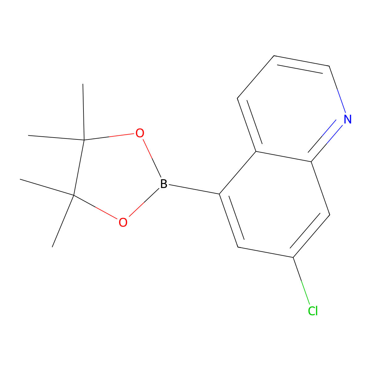 7-Chloro-5-(4,4,5,5-tetramethyl-1,3,2-dioxaborolan-2-yl)quinoline molecular structure, CAS 2086769-13-1