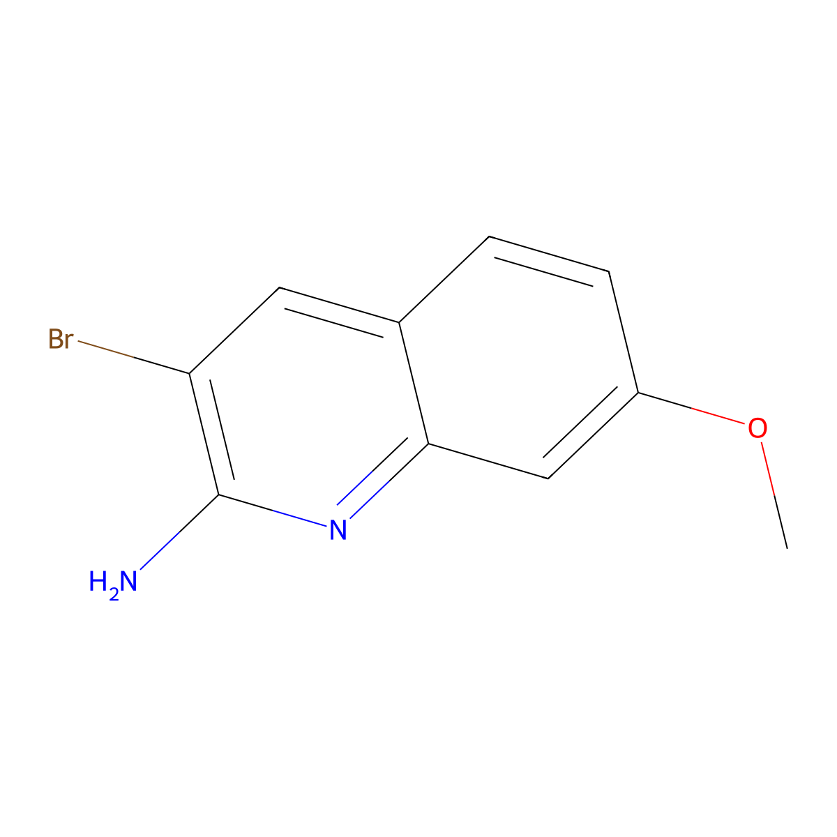 3-Bromo-7-methoxy-2-quinolinamine molecular structure, CAS 2086769-18-6