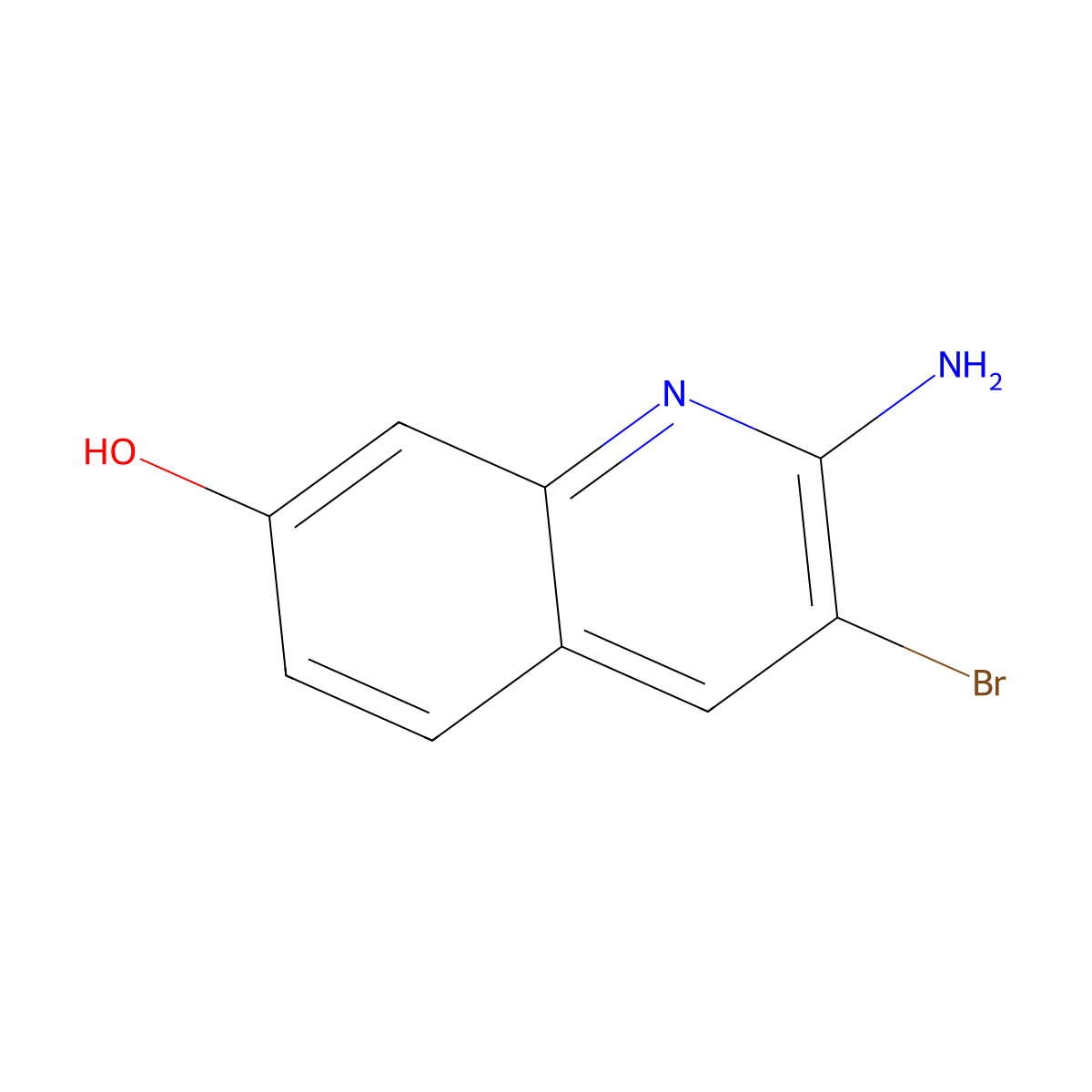2-Amino-3-bromoquinolin-7-ol molecular structure, CAS 2086769-19-7
