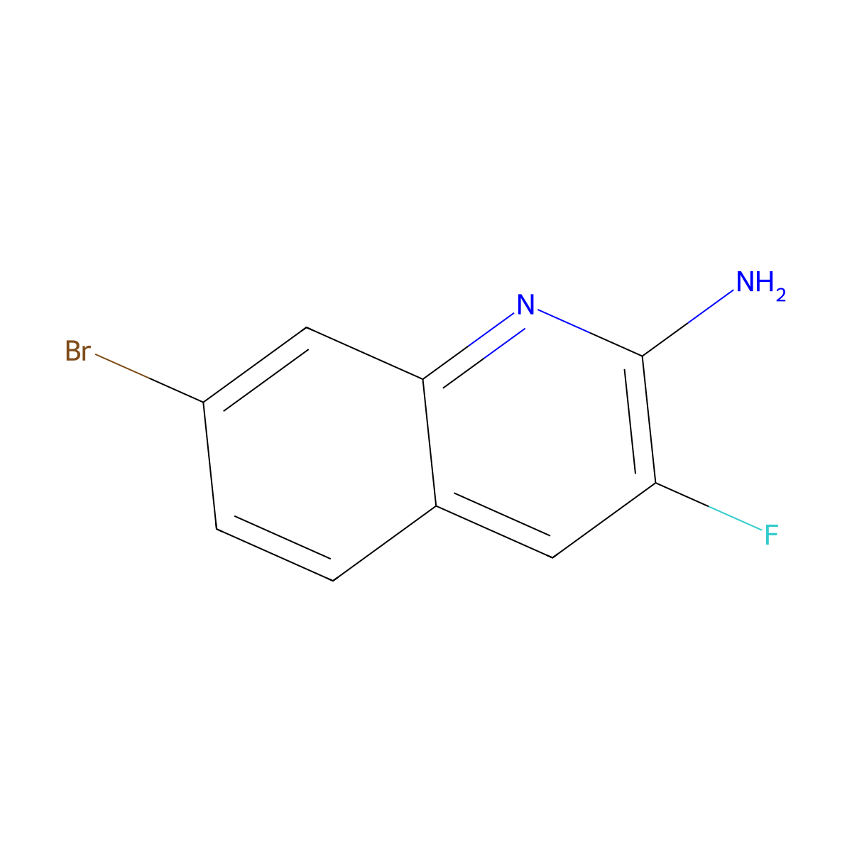 7-Bromo-3-fluoro-2-quinolinamine molecular structure, CAS 2086770-16-1