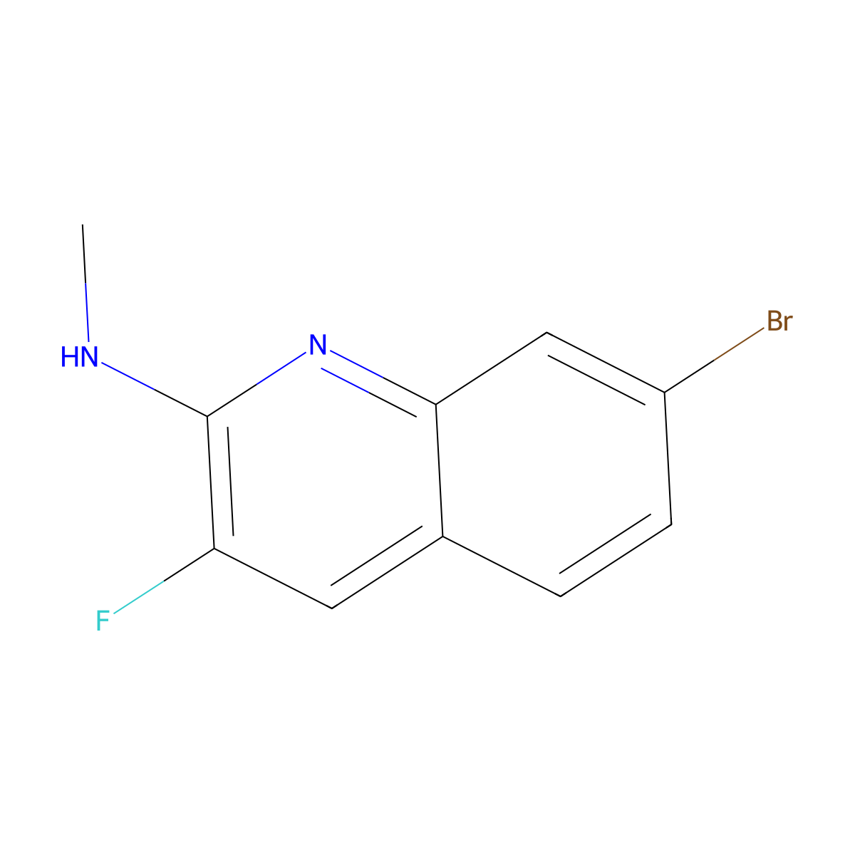 7-bromo-3-fluoro-N-methyl-2-Quinolinamine molecular structure, CAS 2086770-17-2