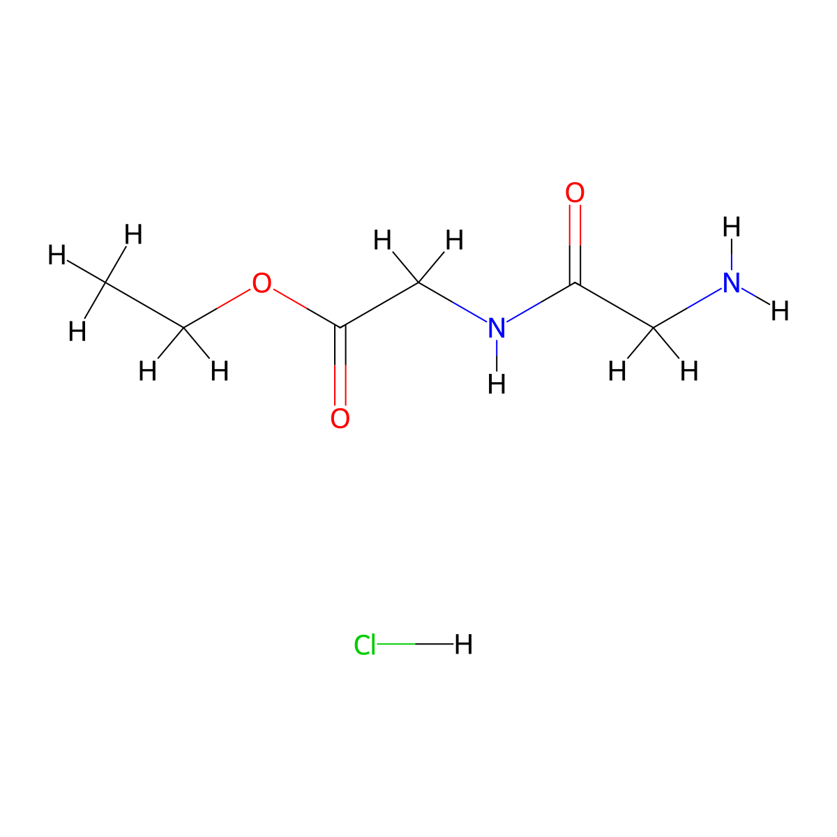 Ethyl 2-(2-aminoacetamido)acetate hydrochloride molecular structure, CAS 2087-41-4