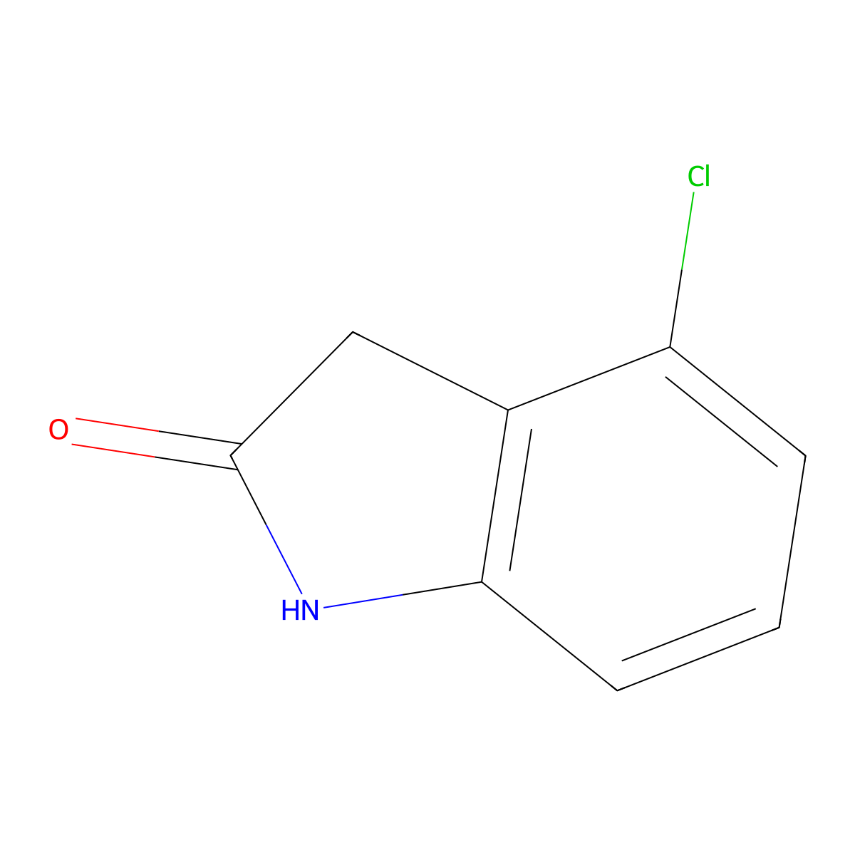 4-Chloro-1,3-dihydro-2H-indol-2-one molecular structure, CAS 20870-77-3