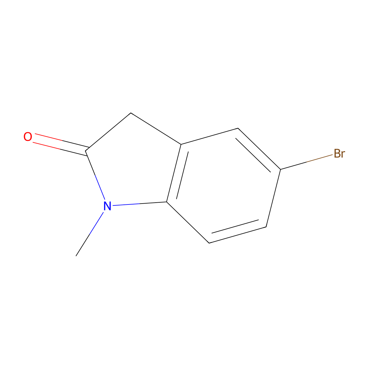 5-Bromo-1-methyl-2-oxoindoline molecular structure, CAS 20870-90-0