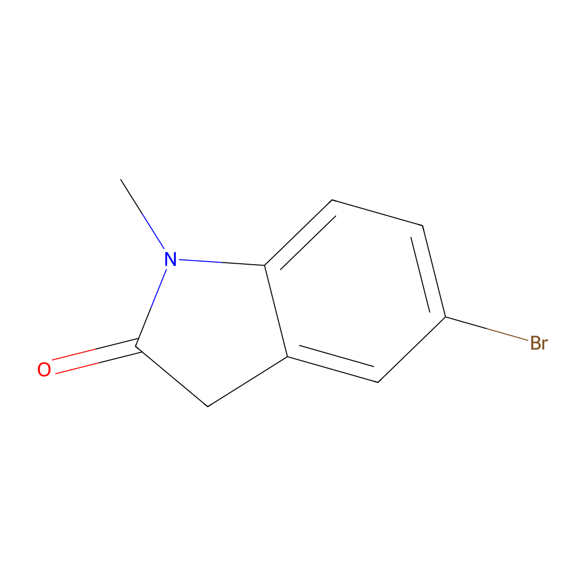 5-Bromo-1-methyl-2-oxoindoline molecular structure, CAS 20870-90-0