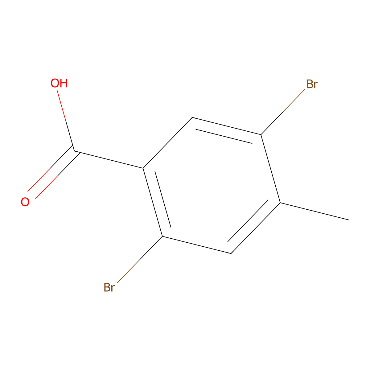 2,5-Dibromo-4-methylbenzoic acid molecular structure, CAS 20871-01-6