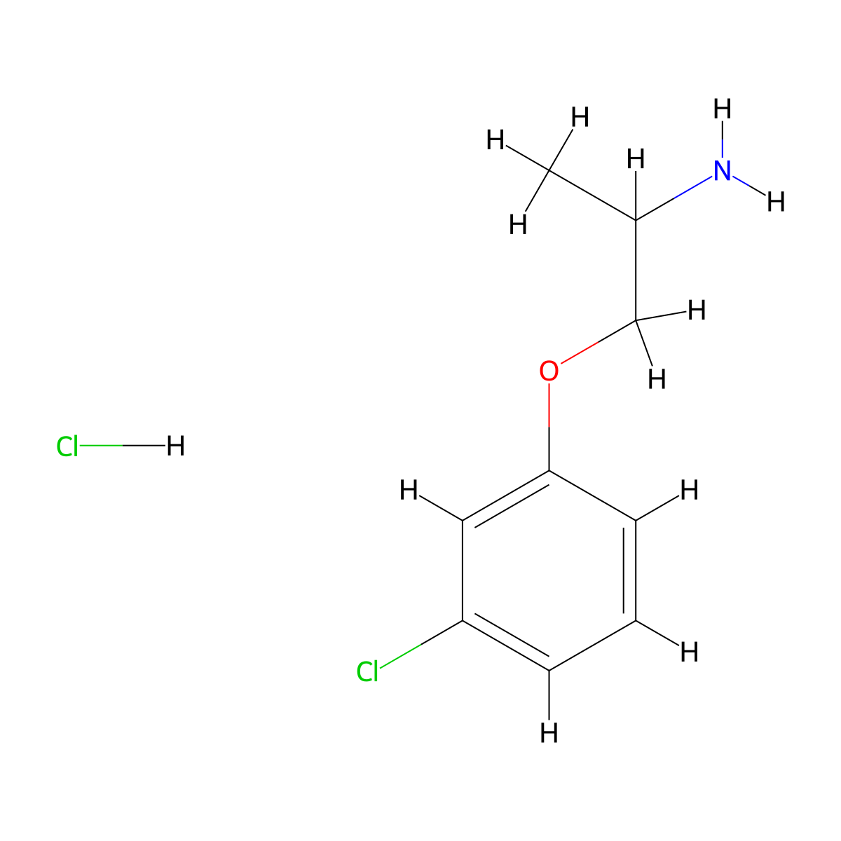 1-(3-Chlorophenoxy)propan-2-amine hydrochloride molecular structure, CAS 20871-82-3