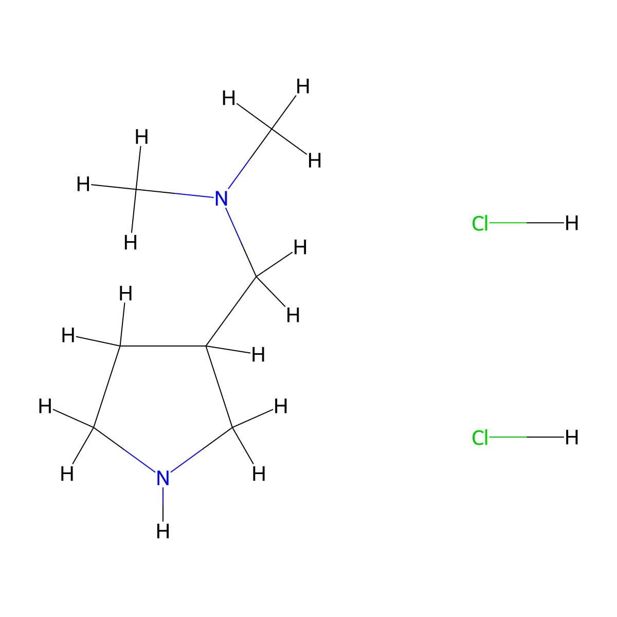 Dimethyl[(pyrrolidin-3-yl)methyl]amine dihydrochloride molecular structure, CAS 208711-42-6
