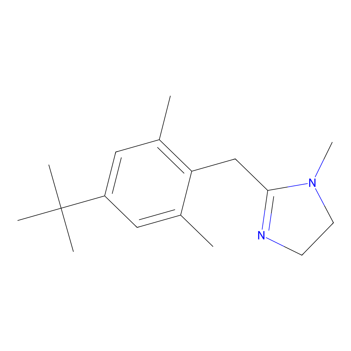 2-(4-tert-Butyl-2,6-dimethyl-benzyl)-1-methyl-4,5-dihydro-1H-imidazole molecular structure, CAS 208718-93-8