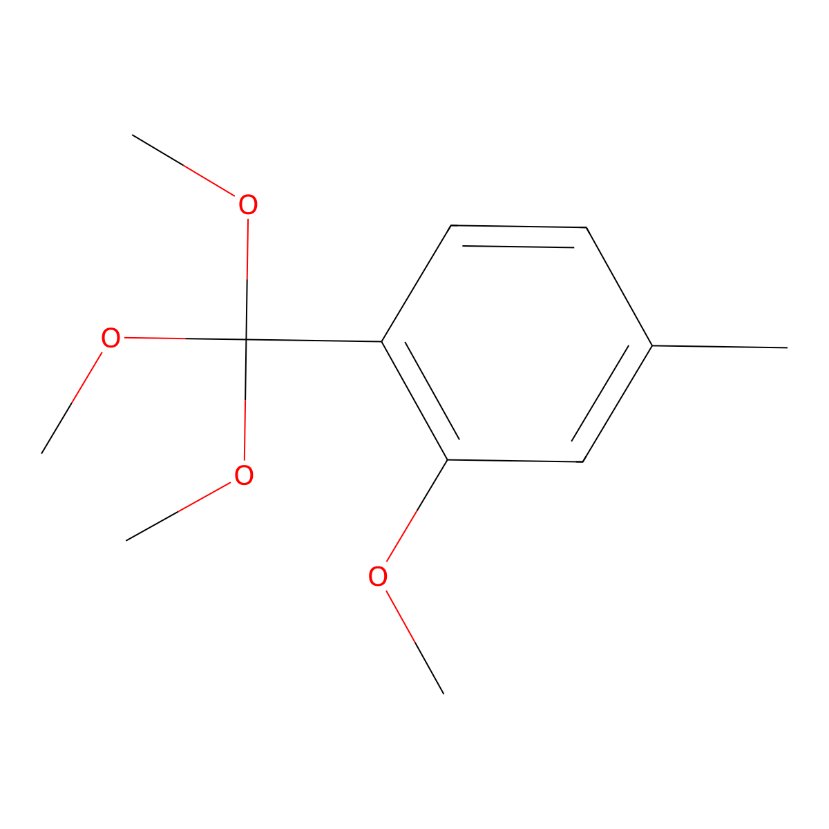 5-Methyl-2-(trimethoxymethyl)anisole molecular structure, CAS 20872-05-3