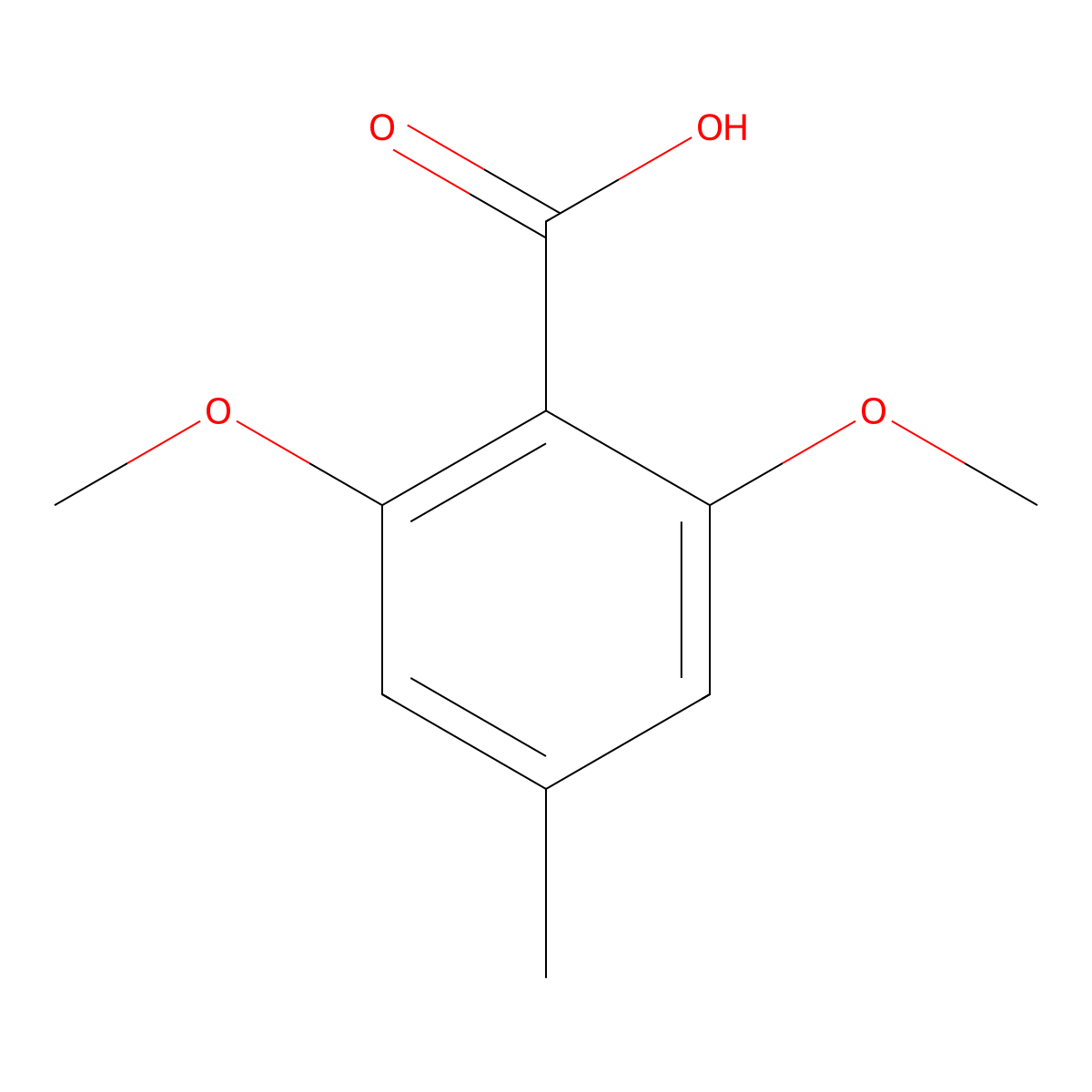 2,6-Dimethoxy-4-methylbenzoic acid molecular structure, CAS 20872-08-6