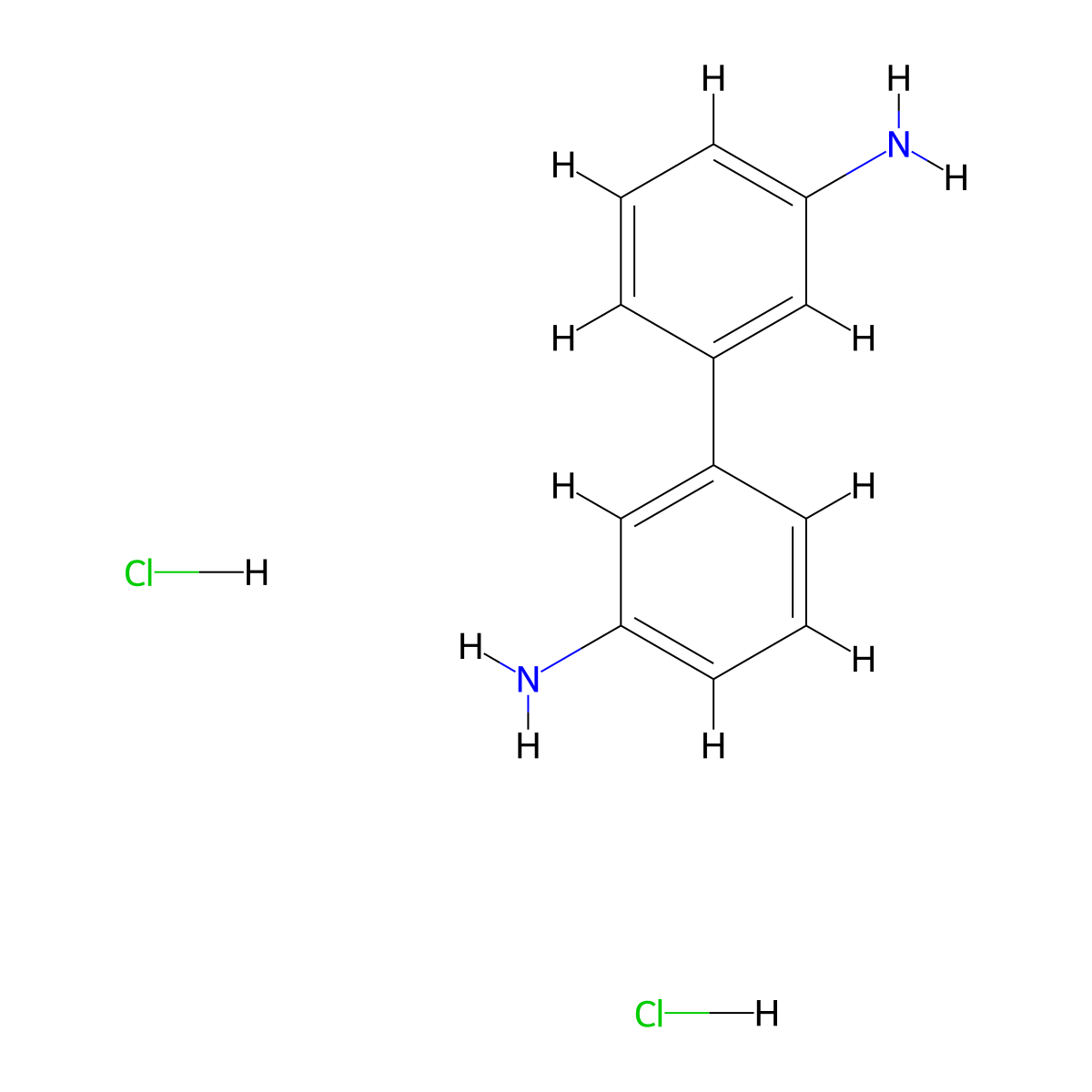1,1'-Biphenyl-3,3'-diamine dihydrochloride molecular structure, CAS 20872-10-0