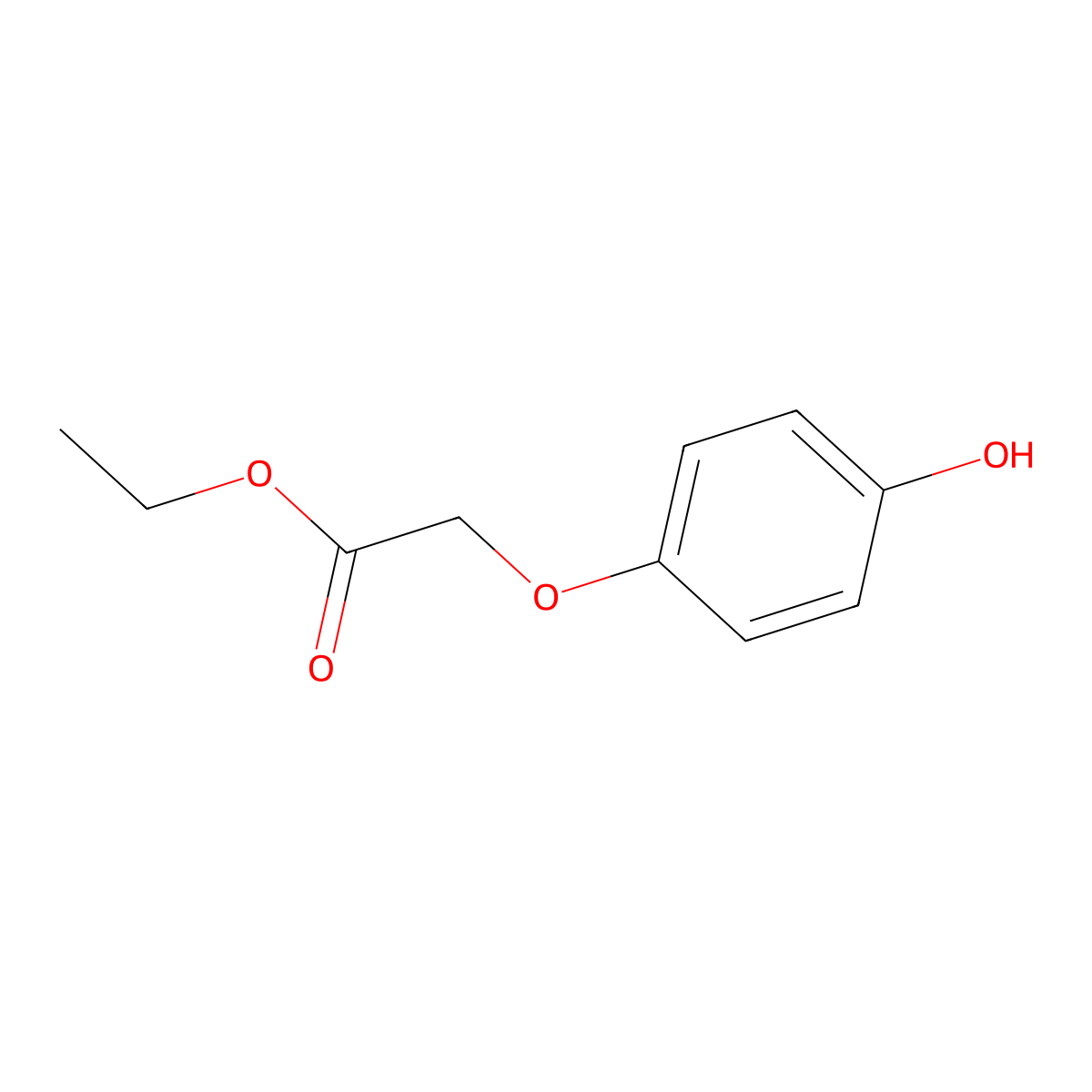 Ethyl 2-(4-hydroxyphenoxy)acetate molecular structure, CAS 20872-28-0