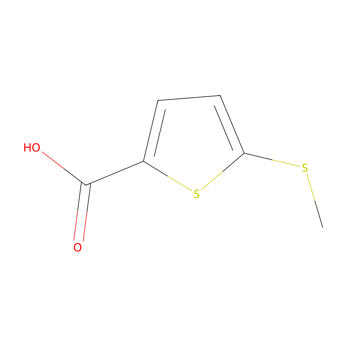 5-(Methylsulfanyl)thiophene-2-carboxylic acid molecular structure, CAS 20873-58-9