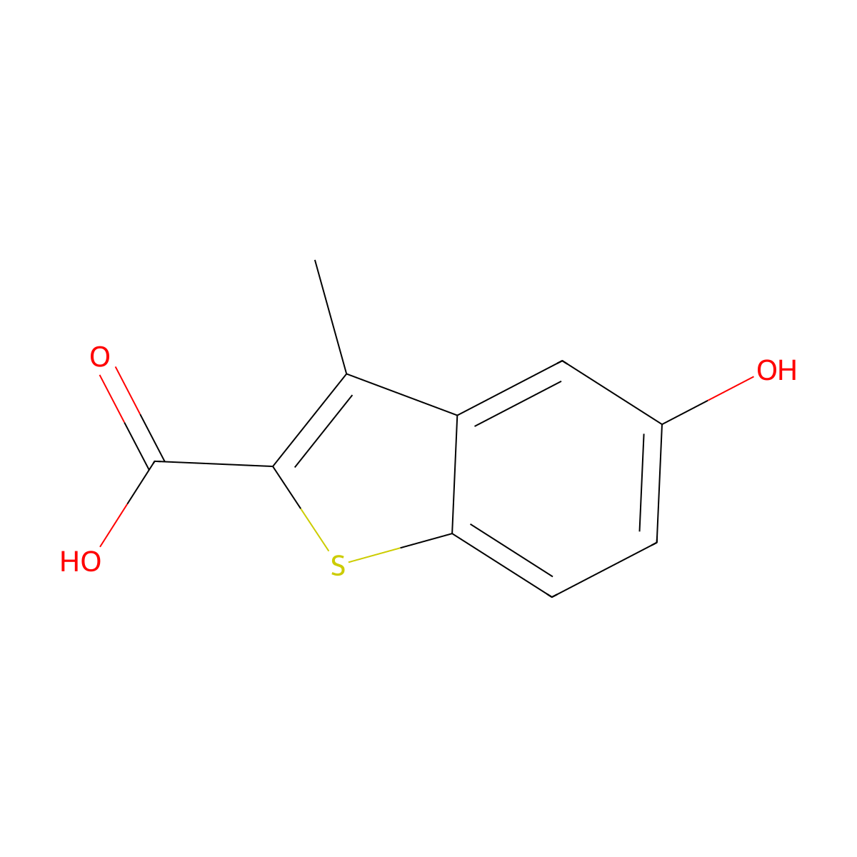 5-Hydroxy-3-methylbenzo[b]thiophene-2-carboxylic acid molecular structure, CAS 20873-76-1