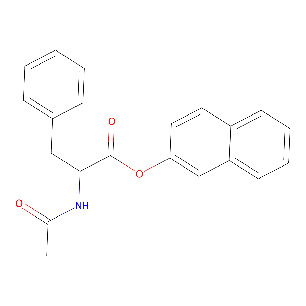 Acetyl-DL-phenylalanine beta-naphthyl ester molecular structure, CAS 20874-31-1