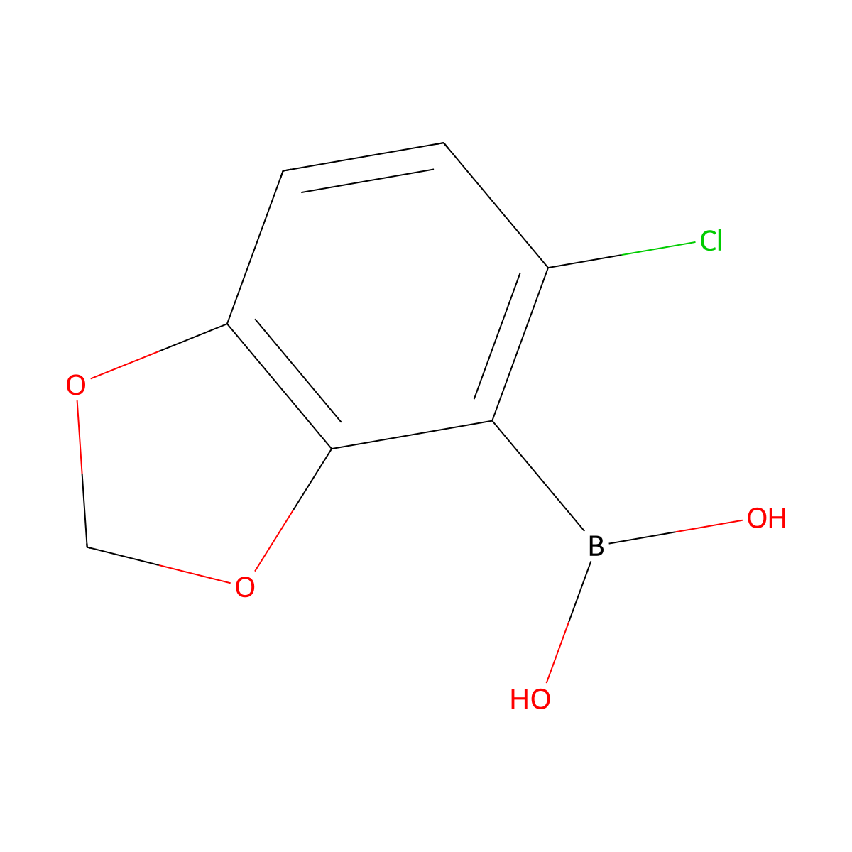 (5-Chlorobenzo[d][1,3]dioxol-4-yl)boronic acid molecular structure, CAS 2087452-50-2