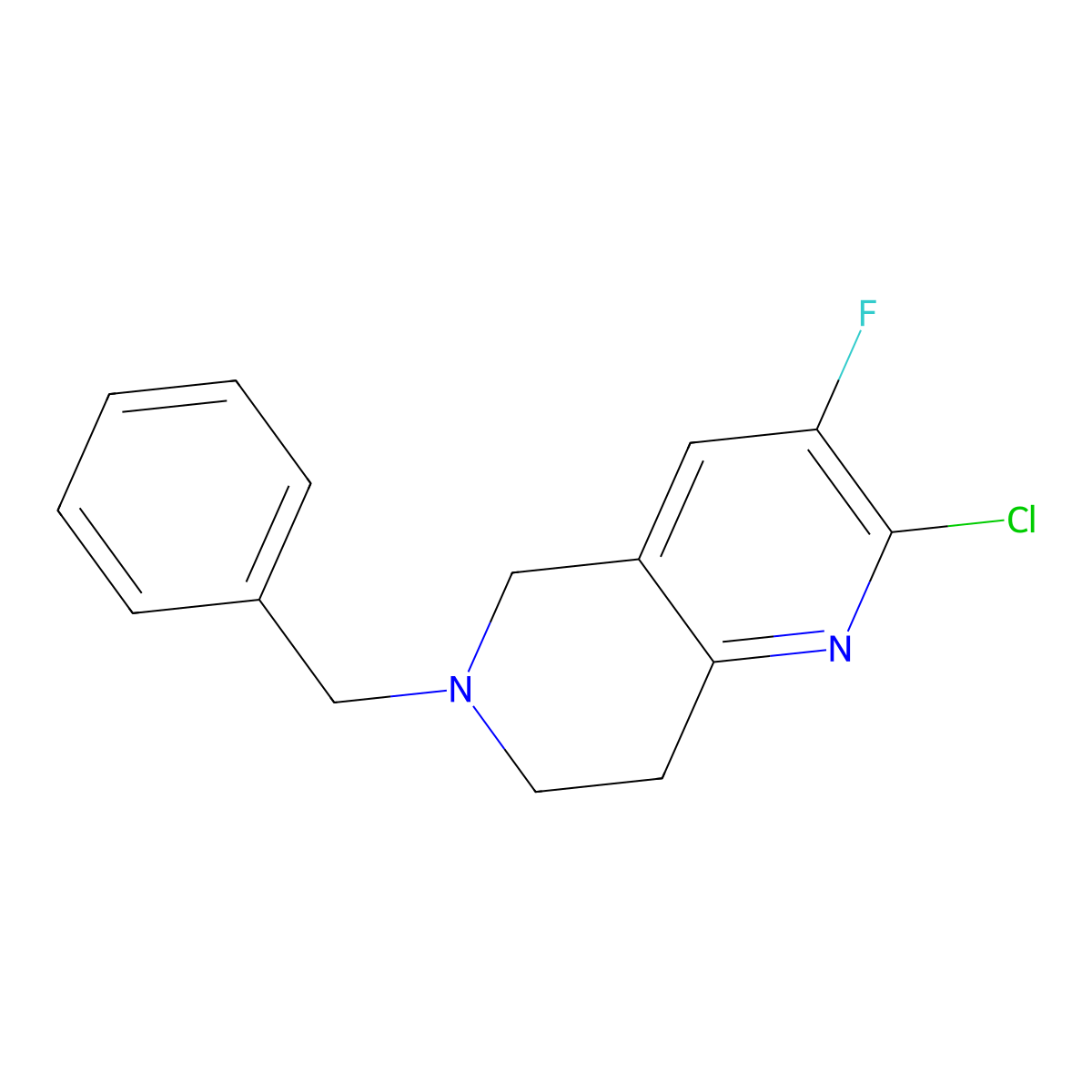 6-Benzyl-2-chloro-3-fluoro-5,6,7,8-tetrahydro-1,6-naphthyridine molecular structure, CAS 2087477-84-5