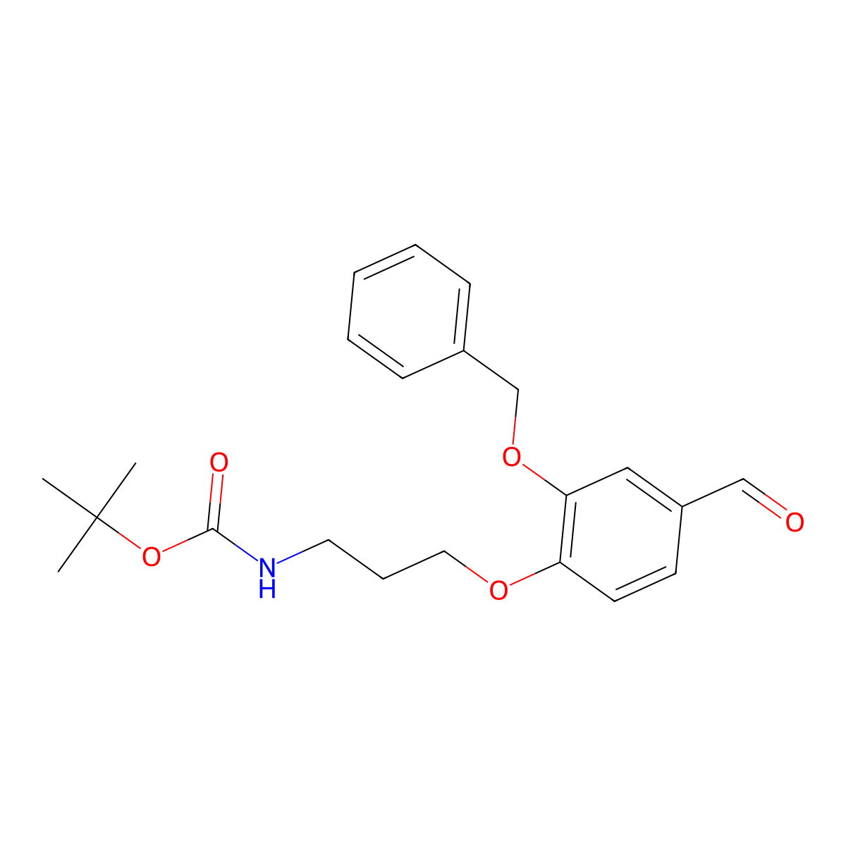 tert-butyl N-{3-[2-(benzyloxy)-4-formylphenoxy]propyl}carbamate molecular structure, CAS 2087493-20-5